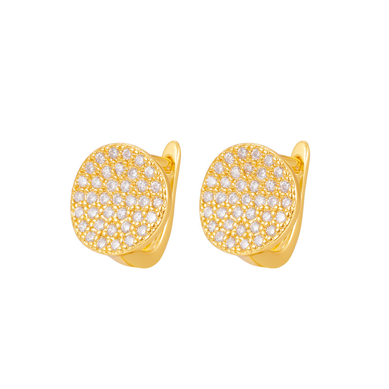 Pendientes de circón estrellado personalidad de la moda todo partido joyería exquisita pendientes redondos geométricos accesorios de las mujeres suministro