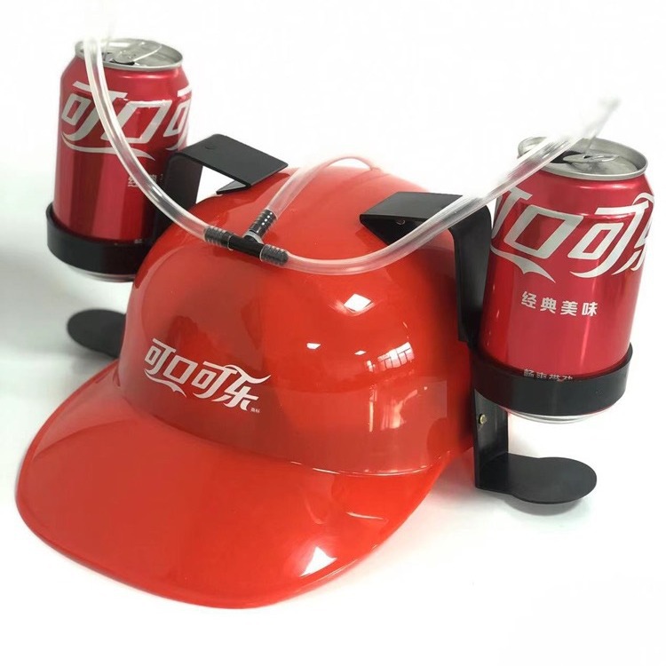 Factory Customized Lazy Drink Hat Creative Beer Hat Outdoor Party Holiday Hat with Straw Cup Holder Valve