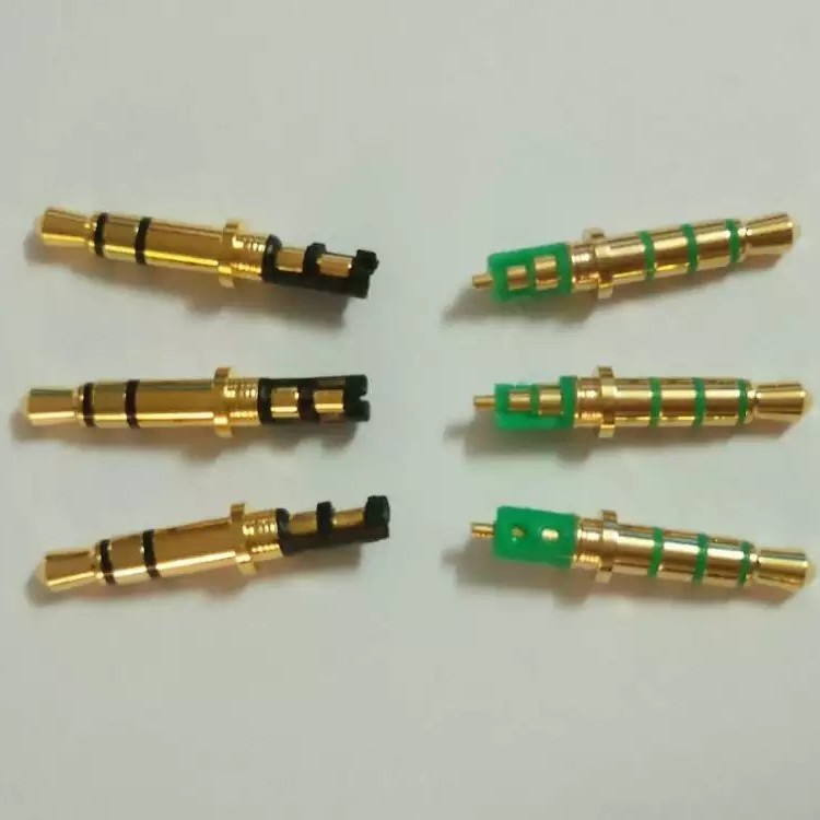 厂家生产3.5MM立体三节四节5.0盘耳机插头 3.5镀金耳机插针
