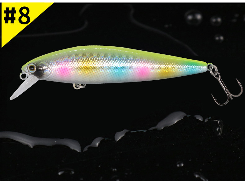 Sinking Minnow Lures Shallow Diving Minnow Baits Bass Trout Fresh Water Fishing Lure