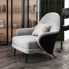 设计师创意轻奢高背单人沙发椅 客厅休闲椅 躺椅老虎椅商务洽谈椅