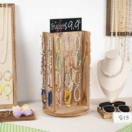 木制首饰架收纳架桌面珠宝展示架耳环架钥匙扣支架项链陈列架