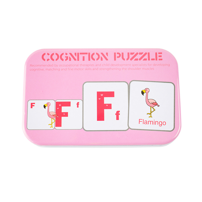 CPC CE bebé caja de hierro papel cognitivo animal número alfabeto tarjeta de rompecabezas jardín de infantes inteligencia del bebé educación temprana