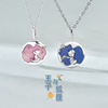 Genuine enamel for St. Valentine's Day, necklace for beloved, 925 sample silver, Chanel style, fox, raccoon