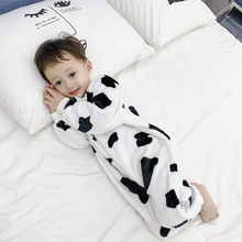 宝宝法兰绒睡衣家居服婴儿爬服男童冬装幼儿睡袋女童秋冬连体衣