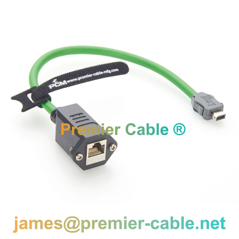IX B-type interface to RJ45 female connector Cat6A industrial-grade Ethernet serial cable high-speed shielded network cable IX B-type interface to RJ45 female connector Cat6A industrial-grade Ethernet serial cable high-speed shielded network cable