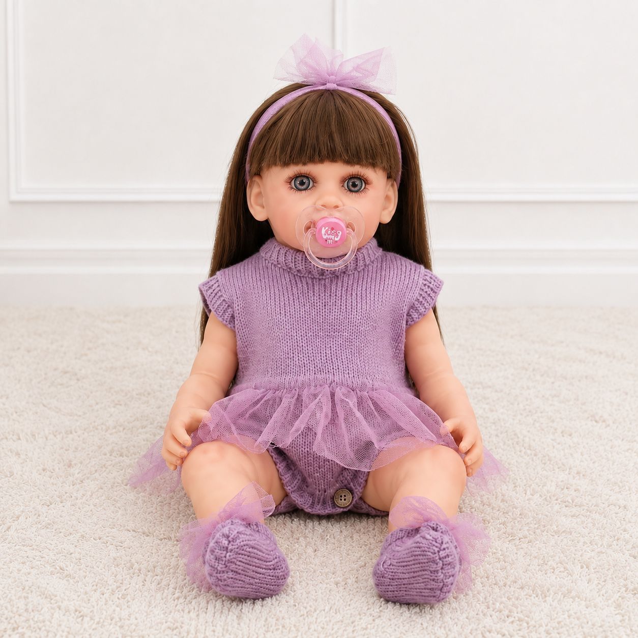 Muñeca Reborn Interactiva con Sensor Inteligente 40cm de Vinilo Multilingüe