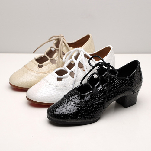 Dance handkerchief new women's Latin dance shoes square dance shoes sailor dance jitterbug ballroom dance stone pattern summer