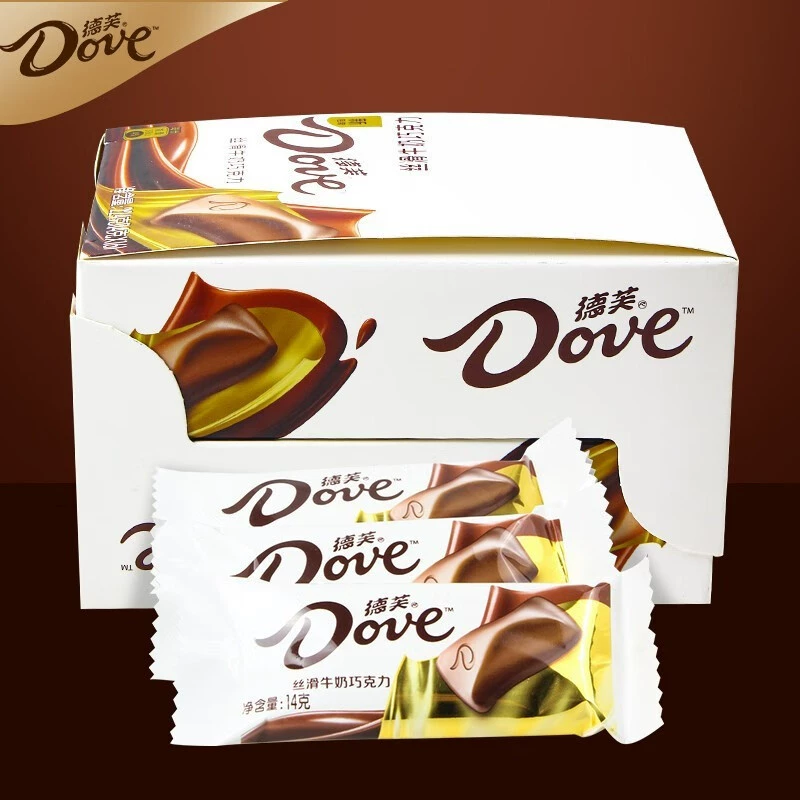 Chocolate Slices (Dove) Milk Flavor, Individually Wrapped 14g, Boxed Multi-Pack (16 pcs)