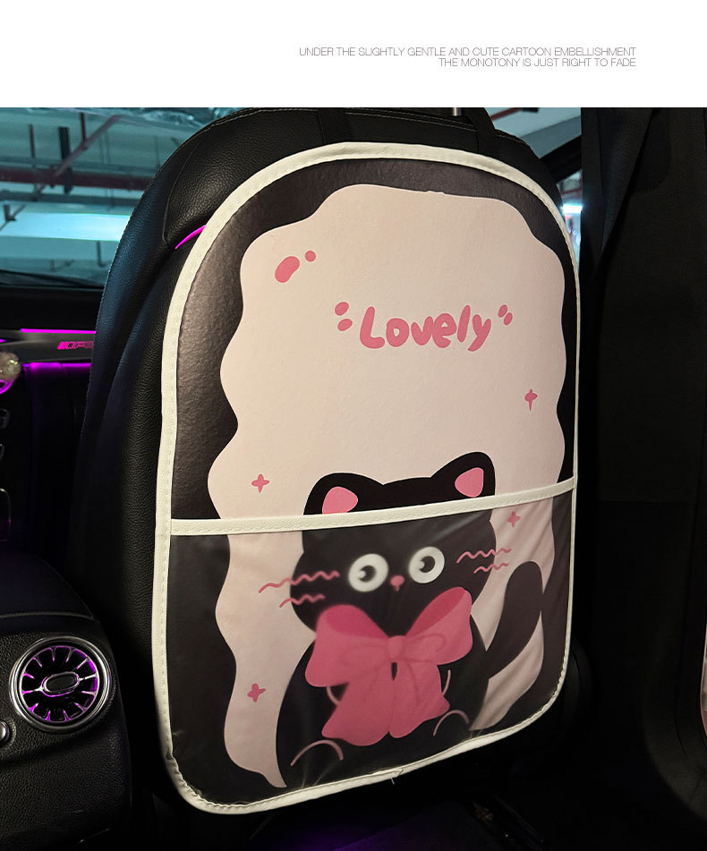 Multifunctional Kitten Car Anti-Kick Pad, Universal Rear Seat Backrest Anti-Dirt Protective Pad, Car Rear Seat Protection Pad