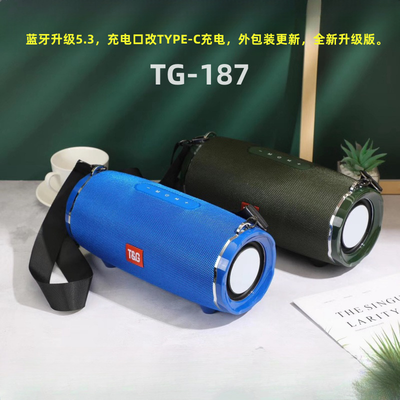 TG187 tela altavoz bluetooth al aire libre subwoofer impermeable doble diafragma de alta calidad de sonido portátil tarjeta T conectable sonido de llamada