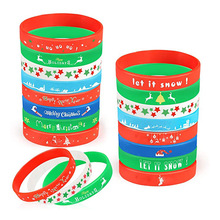 聖誕節硅膠手環橡膠腕帶配件兒童成人節日裝飾腕帶派對用品禮品