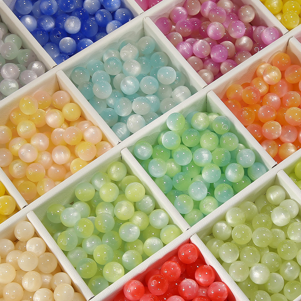 10mm [Versatile Imitation Cat's Eye] Resin Starry Sky Beads DIY Loose Beads Bracelet Necklace Jewelry Accessories