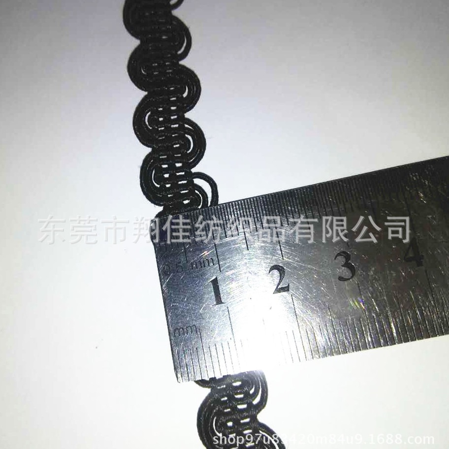 木耳花边类织带辅料小弯花边2cm木耳边丝带 S型曲边花边 银色花边