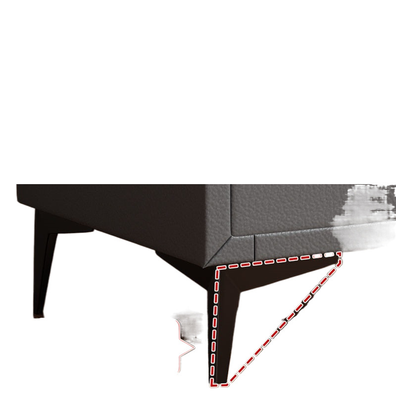 Mesa de cama de lujo ligera cuero moderno de madera maciza almacenamiento de dormitorio simple pequeño gabinete de cama almacenamiento de tablero de roca doméstico