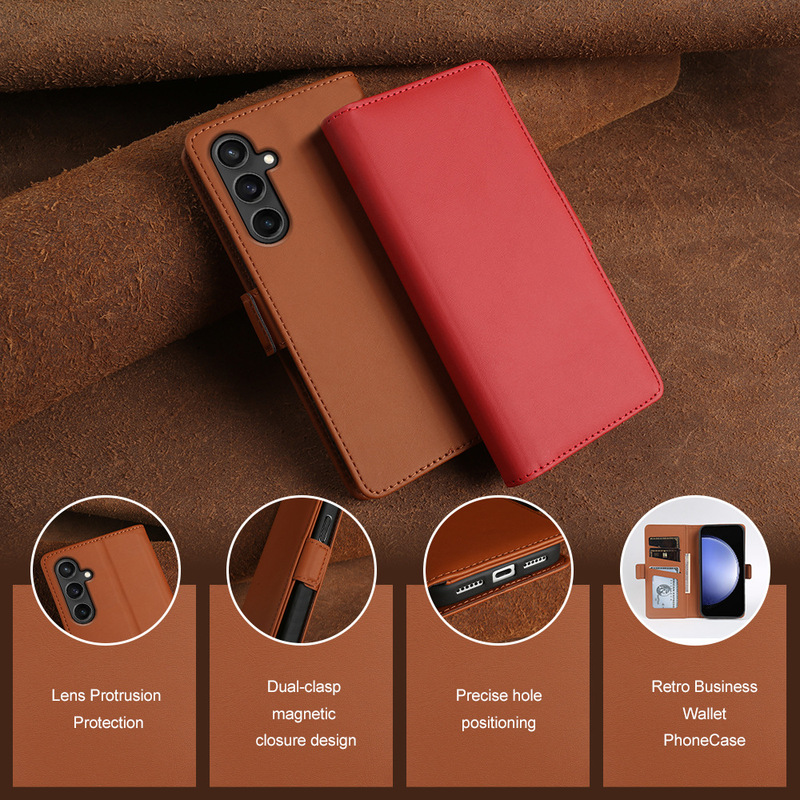 Suitable for Samsung Galaxy S23 Fe Flip-Top Leather Phone Case Book-Style Cover Protective Case