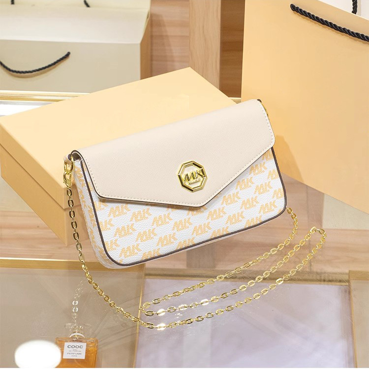 Mk Genuine Leather Chain Bag for Women 2024 Underarm Bag Crossbody Small Bag Summer Single Shoulder Envelope Bag Women's Lock Chain Bag Mk Genuine Leather Chain Bag for Women 2024 Underarm Bag Crossbody Small Bag Summer Single Shoulder Envelope Bag Women's Lock Chain Bag