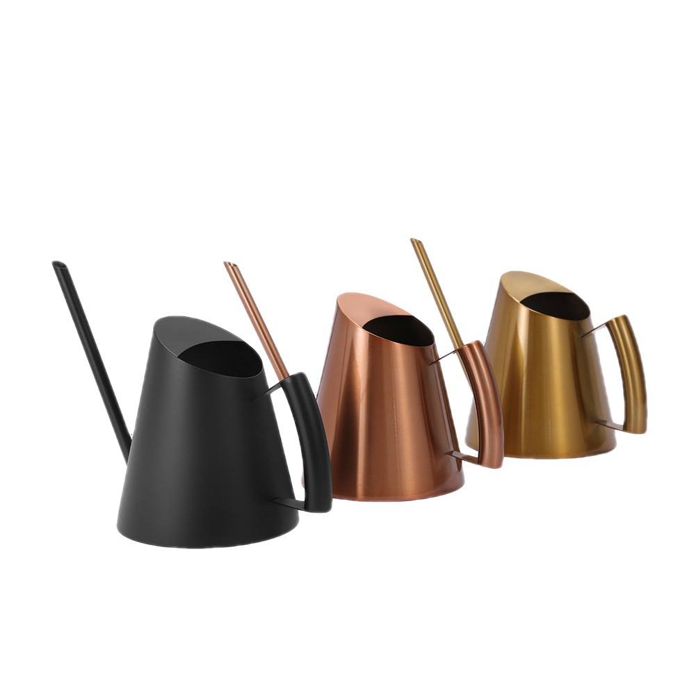 Regadera vintage de acero inoxidable para jardinería, regadera de metal con boquilla larga, productos metálicos, regadera nórdica, venta al por mayor de artículos florales