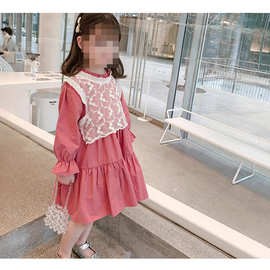 女童秋装裙子童装春秋新款长袖连衣裙2025新款宝宝洋气韩版