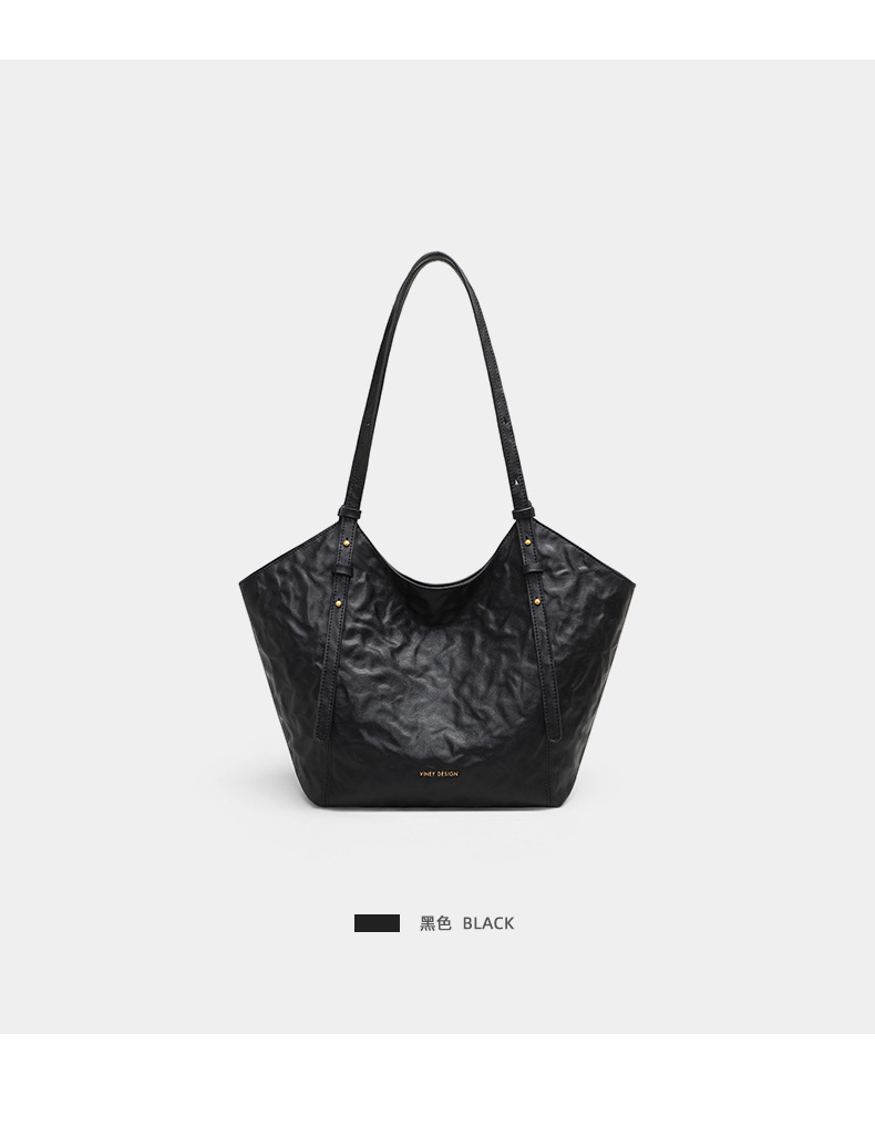 Túi tote da nữ đáy rộng dáng đeo nách — đen, Lời bài hát: Black (Public Version) chi tiết 16