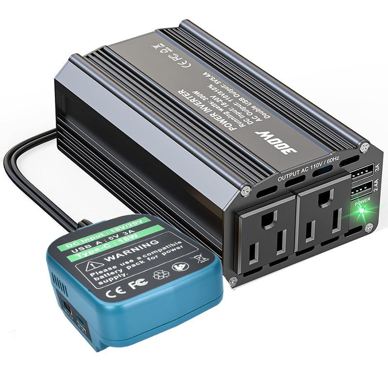 适用牧田得伟米沃奇18V电动工具电池110V便携逆变器300W电源20V|undefined