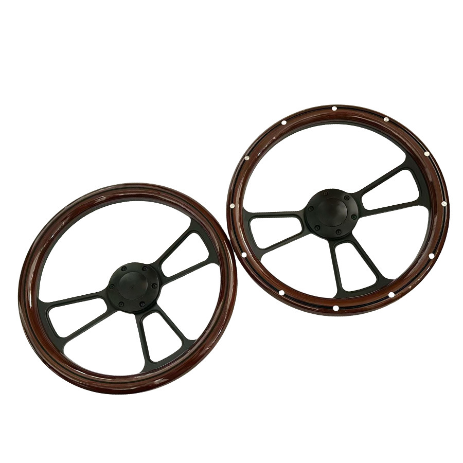 Retro Solid Wood Rivet Steering Wheel 14 inch for Santana Jetta