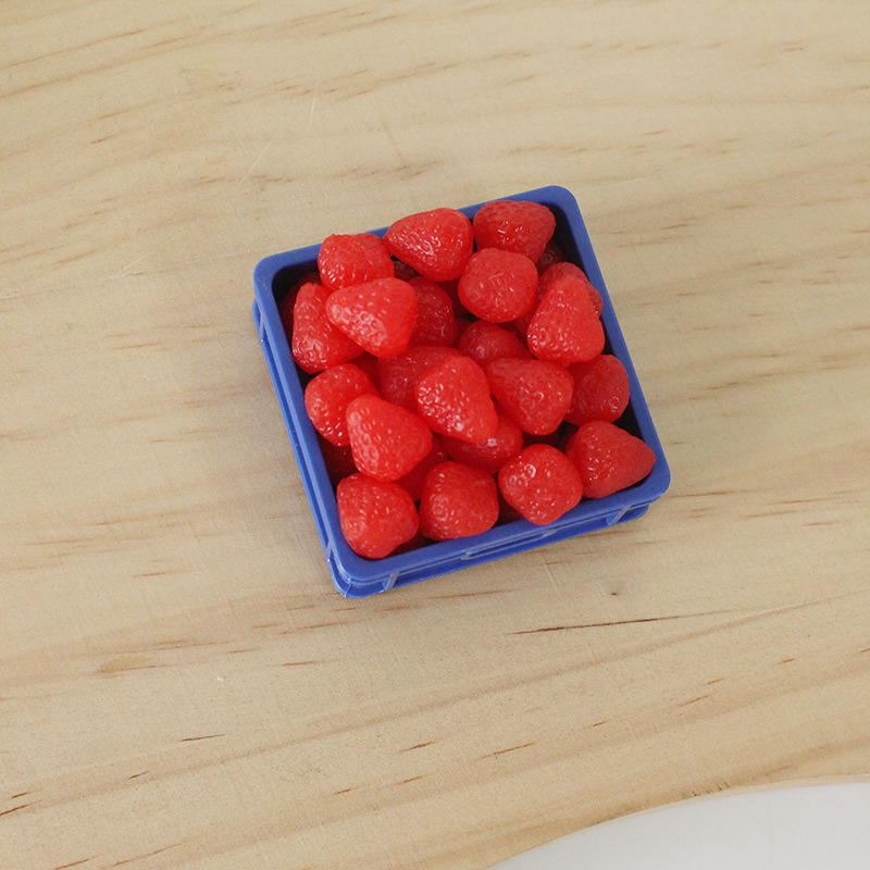 Juguetes de comida en miniatura, mini fresas simuladas, pegamento en crema para bricolaje, funda para teléfono móvil, accesorios, materiales divertidos para hacer juguetes de comida a mano.
