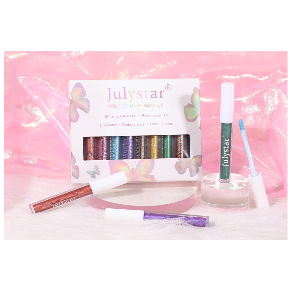 carina Julystar Ten Color Pearl Matte Makeup Colorful Streaming eye shadow Liquid Set_voghion.com