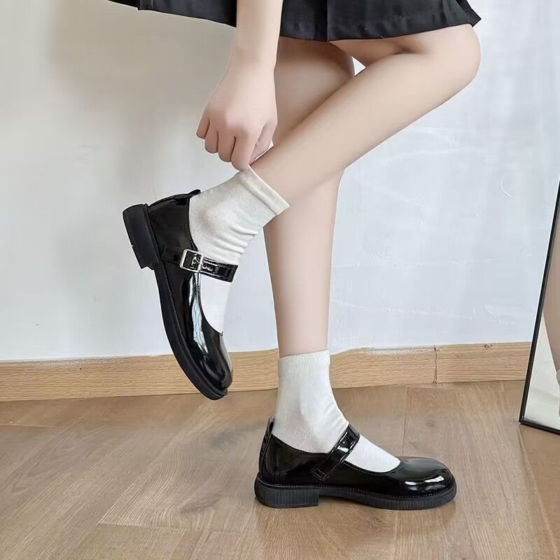 Mary Jane Versatile Soft-Soled Leather Shoes 2024 New Fashion Jk Shoes Flat Student Loafers Women's Shoes Mary Jane Versatile Soft-Soled Leather Shoes 2024 New Fashion Jk Shoes Flat Student Loafers Women's Shoes
