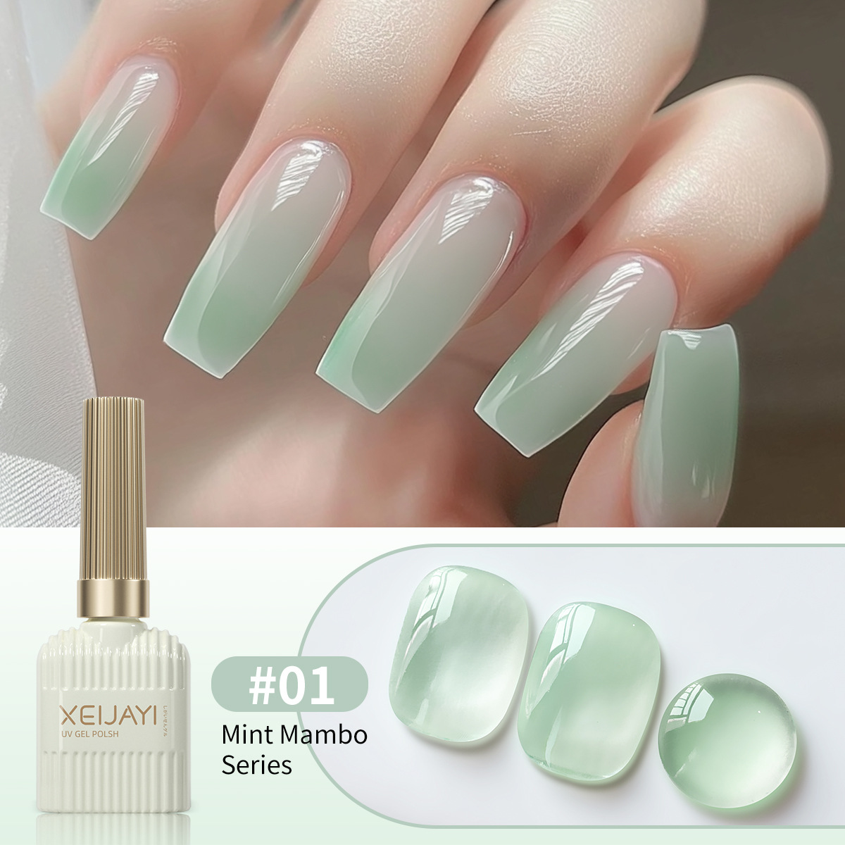 2025 nuevo helado verde cremoso azul verde esmalte de uñas verde menta serie Mambo especial para tienda de uñas