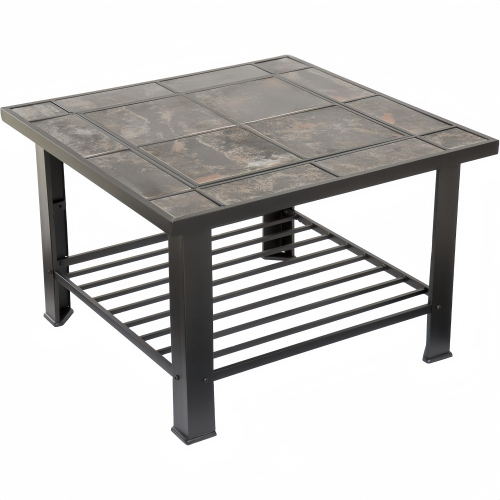 Barbacoa de hierro forjado, estufa, brasero, patio interior, azulejos de barbacoa estadounidenses, mesa de estufa, mesa de barbacoa, té hervido