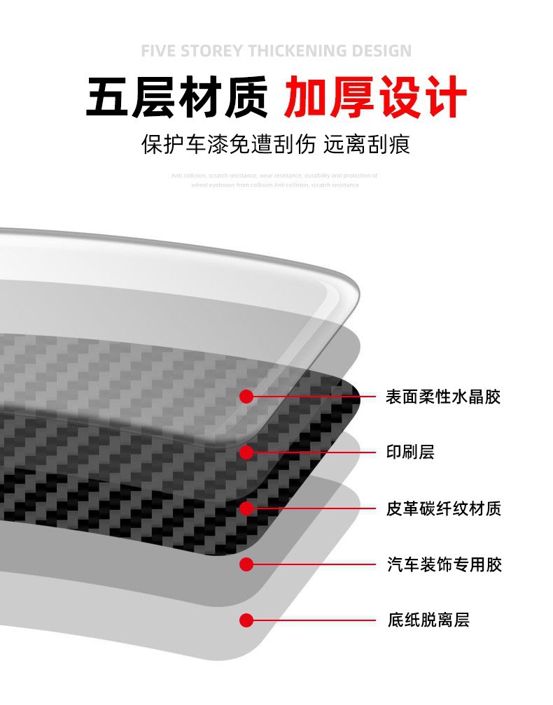 New carbon fiber car wheel eyebrow anti-collision strip anti-scratch anti-scratch car sticker wheel eyebrow decoration sticker car protection strip