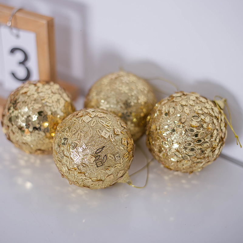 8m3 lentejuelas de oro decoración de Navidad colgante bola de espuma BOLA DE Navidad colgante bola DIY decoración del árbol de Navidad