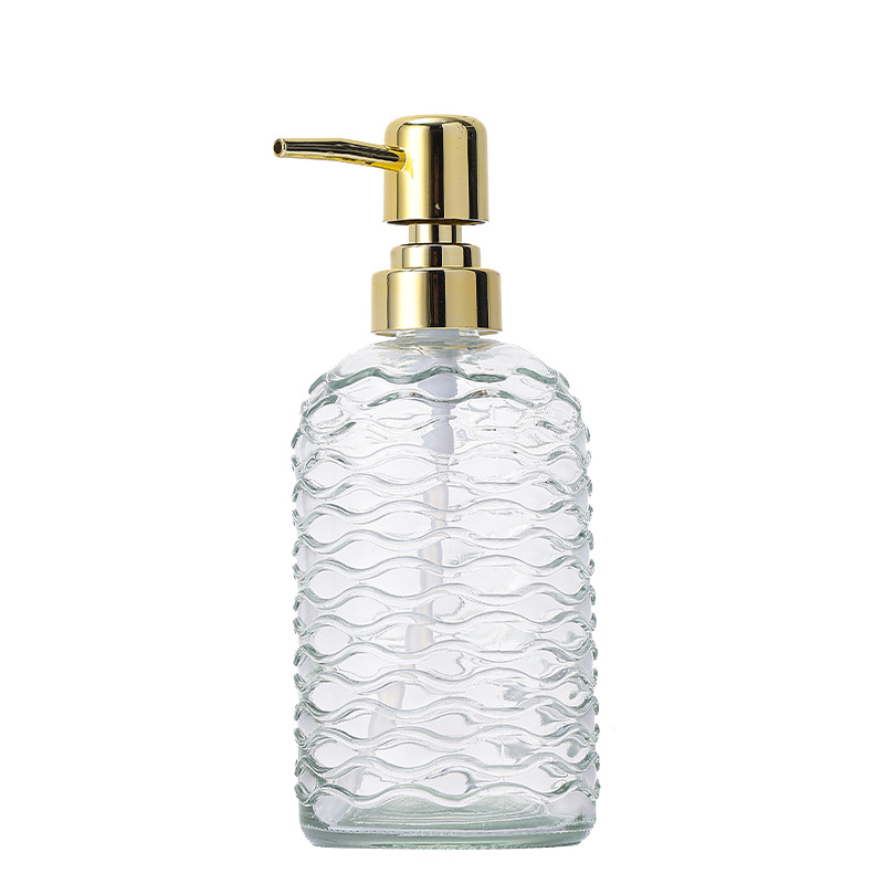 Botella de desinfectante de manos de vidrio transparente 500ml botella de champú botella de desinfectante de manos hotel botella de baño botella de gel de baño