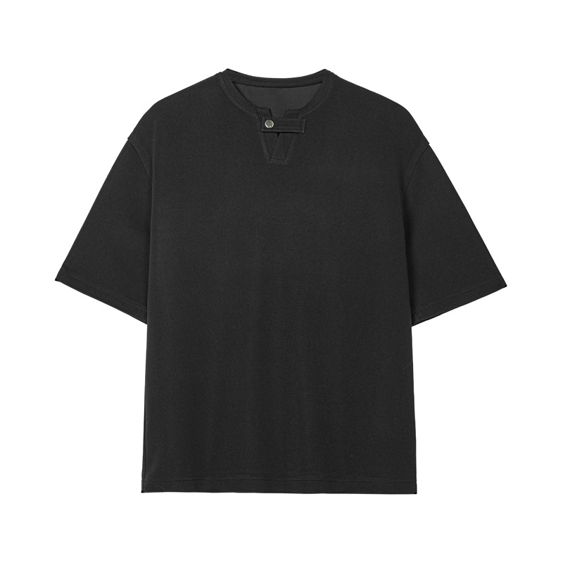 Hong Kong-style American High Street Brand Versatile Men's T-shirt, 2025 Summer New Model, Loose Fit, Trendy Solid_voghion.com