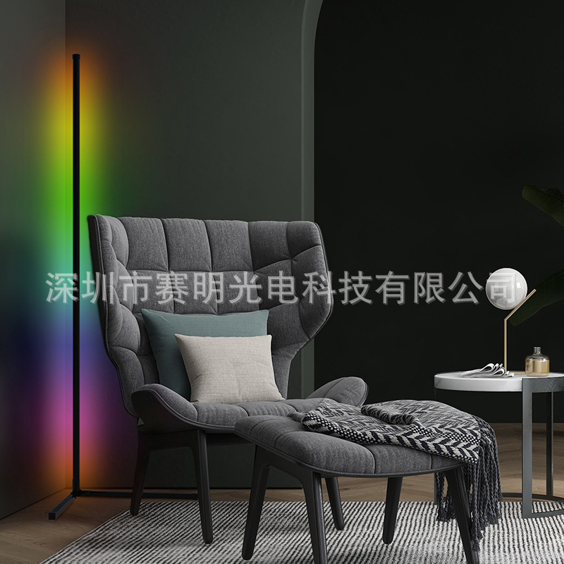 Lámpara de pie de esquina, luz ambiental de esquina colorida con Bluetooth, luz ambiental de pie USB, luz ambiental colorida con aplicación