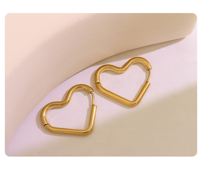 Fashion Simple Titanium Steel Gold-plated Earrings Female display picture 2