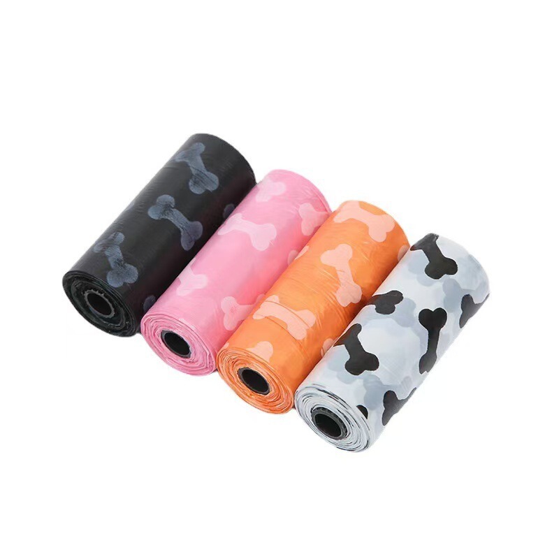 宠物拾便袋塑料袋印花脚印骨头垃圾袋狗狗拾便袋散装宠物用品现货|undefined