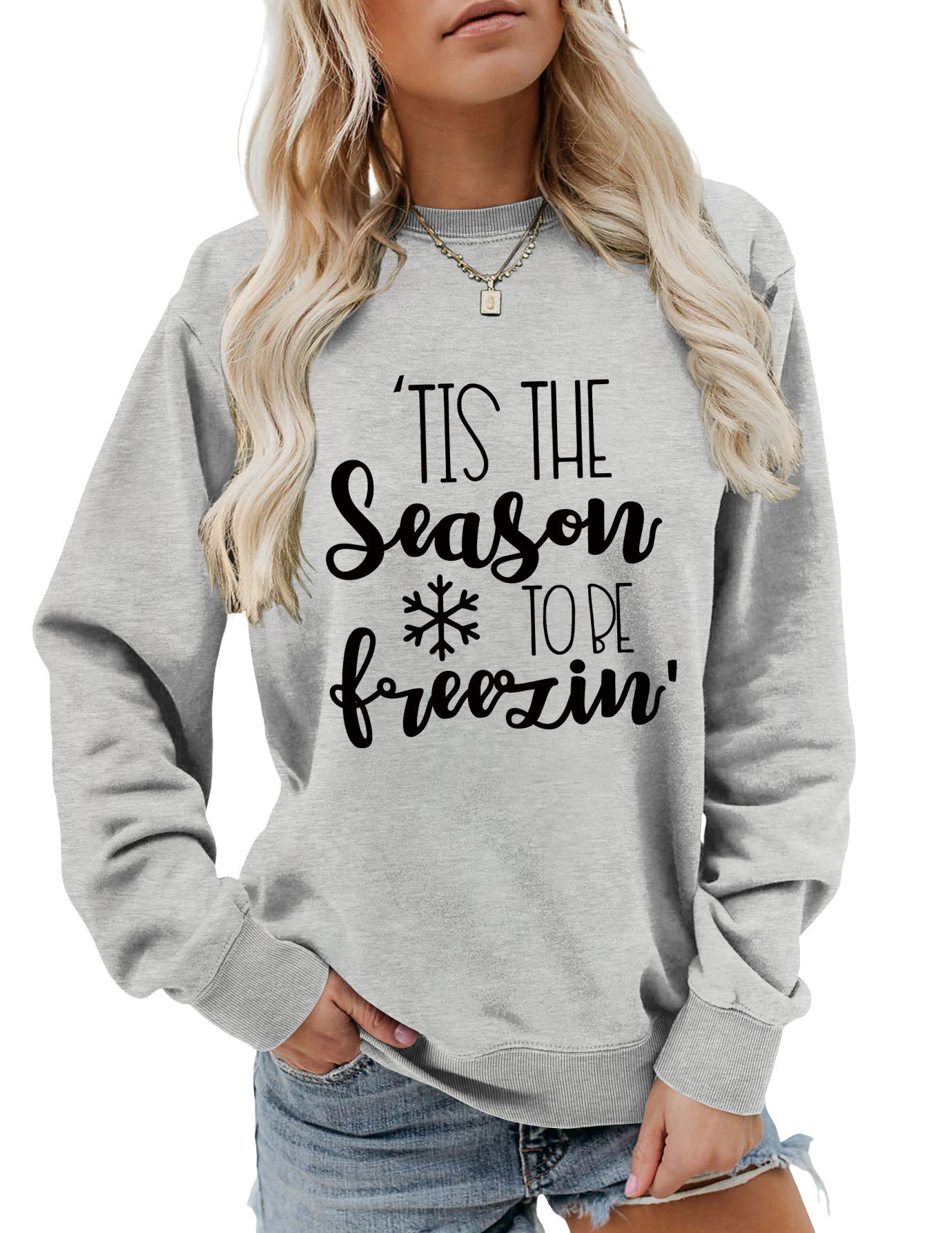 Női pulóver tis the season karácsonyi stílus_voghion.com