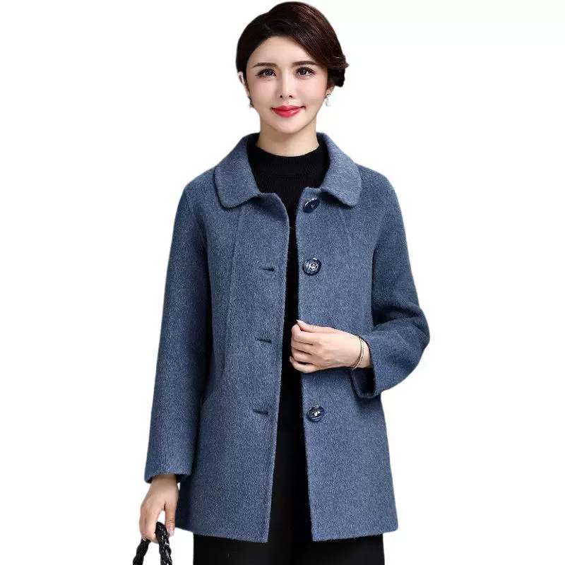 Мама средних лет двухстороннее шерстяное пальто среднего и пожилого женского пола чистое шерстяное пальто женское осеннее весеннее плюс двухстороннее