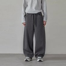 美式重磅深灰色卫裤男潮牌宽松阔腿高级感拼接慵懒情侣休闲运动裤