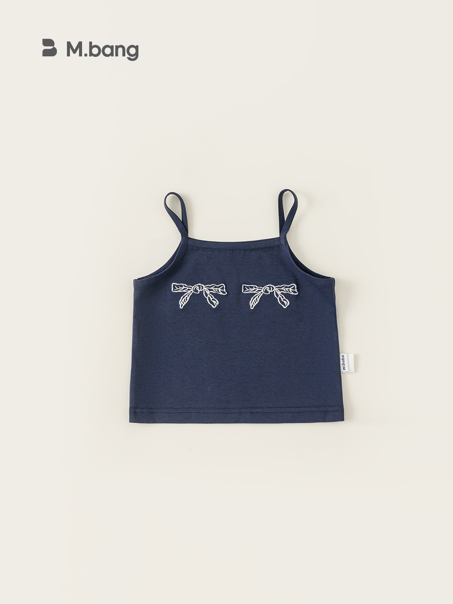 Youbao ropa para niños estilo de verano nuevo producto chaleco para niños con blusa de bordado de lazo coreano para niñas sin mangas