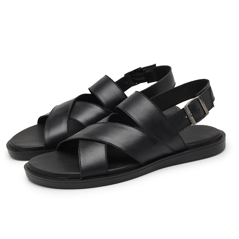 Foreign trade large size summer men's leather sandals non-slip deodorant beach shoes casual sandals men's wholesale