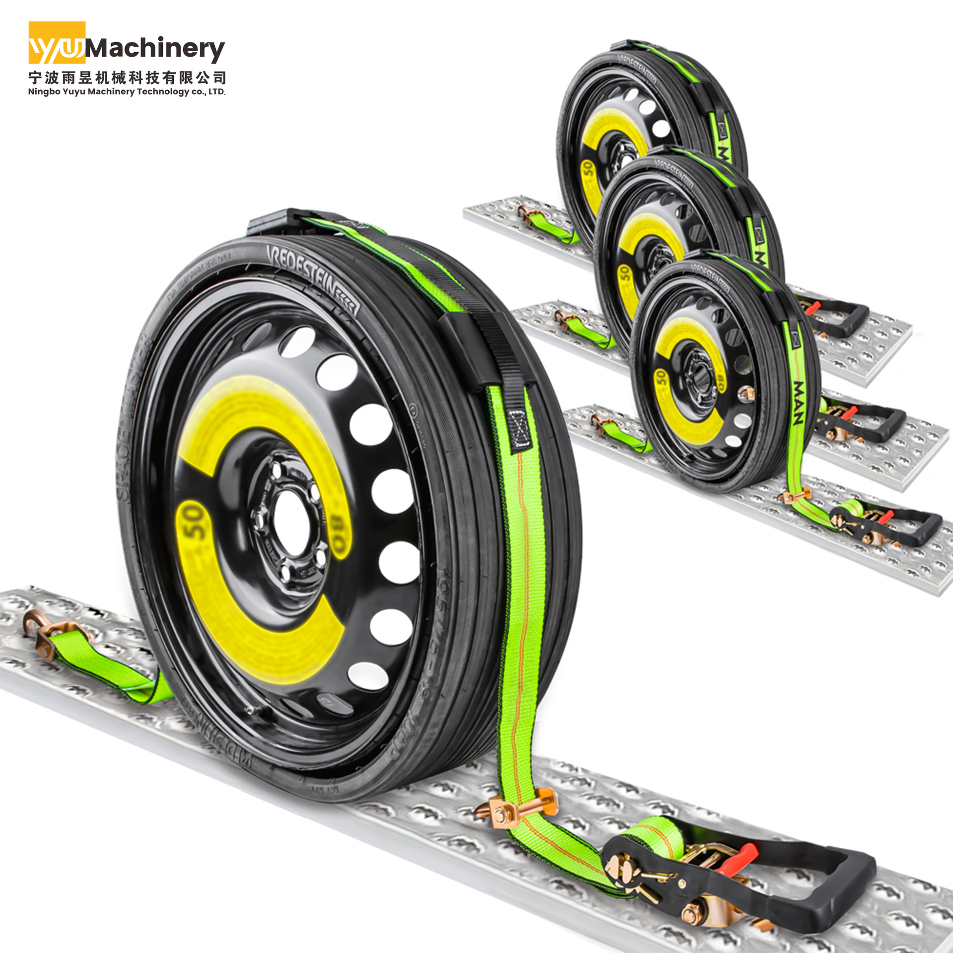 汽车牵引带J钩轮胎捆绑带Wheel Strap with Swivel J Hook