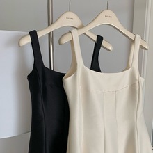 2025年春夏季时尚新款赫本裙 光泽感收腰吊带连衣裙礼服