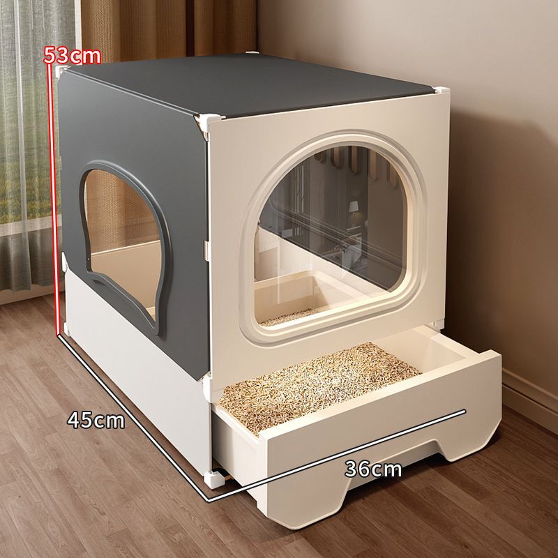 高さのある猫ヴィラ、猫トイレ、トイレ一体型、広いフリースペース、1部屋、1リビングルーム、1バスルーム、家庭用屋内猫ケージ|undefined
