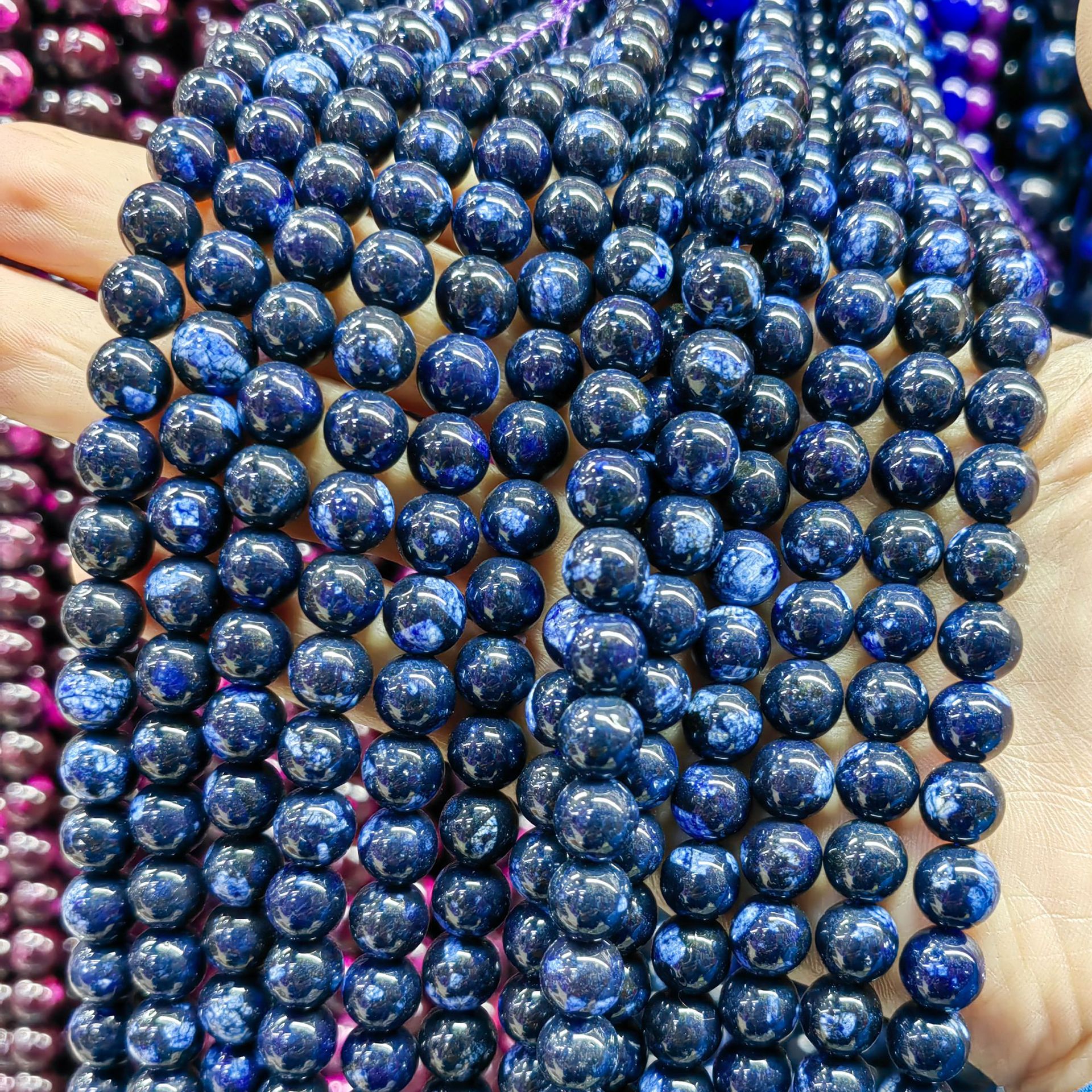 Sansheng piedra dorada bicolor esferas semiacabadas joyas diy accesorios al por mayor