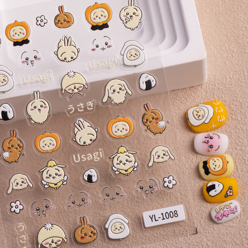Chiikawa Nail Stickers 5D Embossed Stereo Cartoon Chiikawa Nail Stickers Jewelry Yl Full Stickers Chiikawa Nail Stickers 5D Embossed Stereo Cartoon Chiikawa Nail Stickers Jewelry Yl Full Stickers