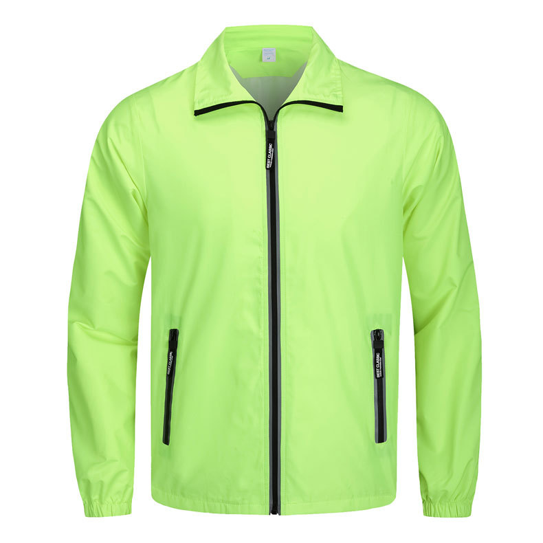 Chaqueta de trabajo con cremallera reflectante, uniforme de empleado de cadena de tiendas con logotipo bordado personalizado, ropa de trabajo de otoño e invierno, fabricación personalizada