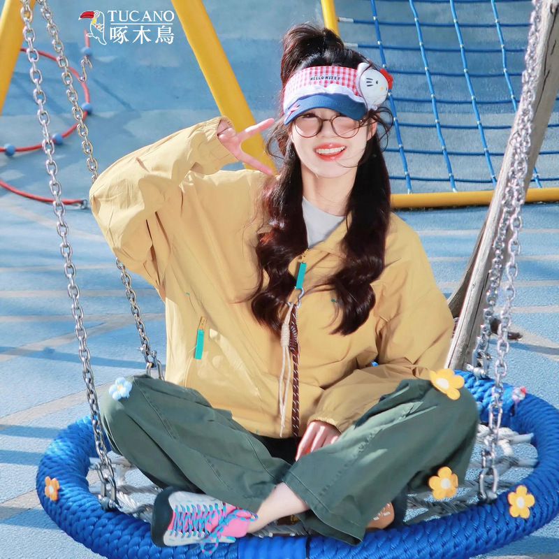 Woodpecker Japanese-Style Women's Jacket Spring and Autumn 2025 New Casual Loose Petite Windbreaker Baseball Sports Jacket